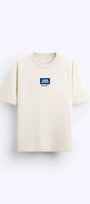Classıc Aesthetic Yazı Baskılı Bej Oversize Erkek T-shirt