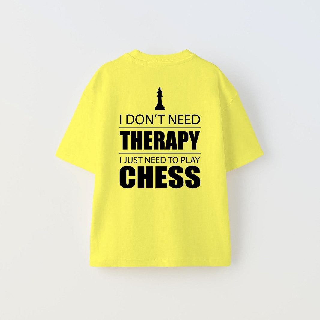 I Don'T Need Therapy I Just Need To Play Chess Yazılı Şah Tasarım Baskılı Sarı Çocuk T-Shirt