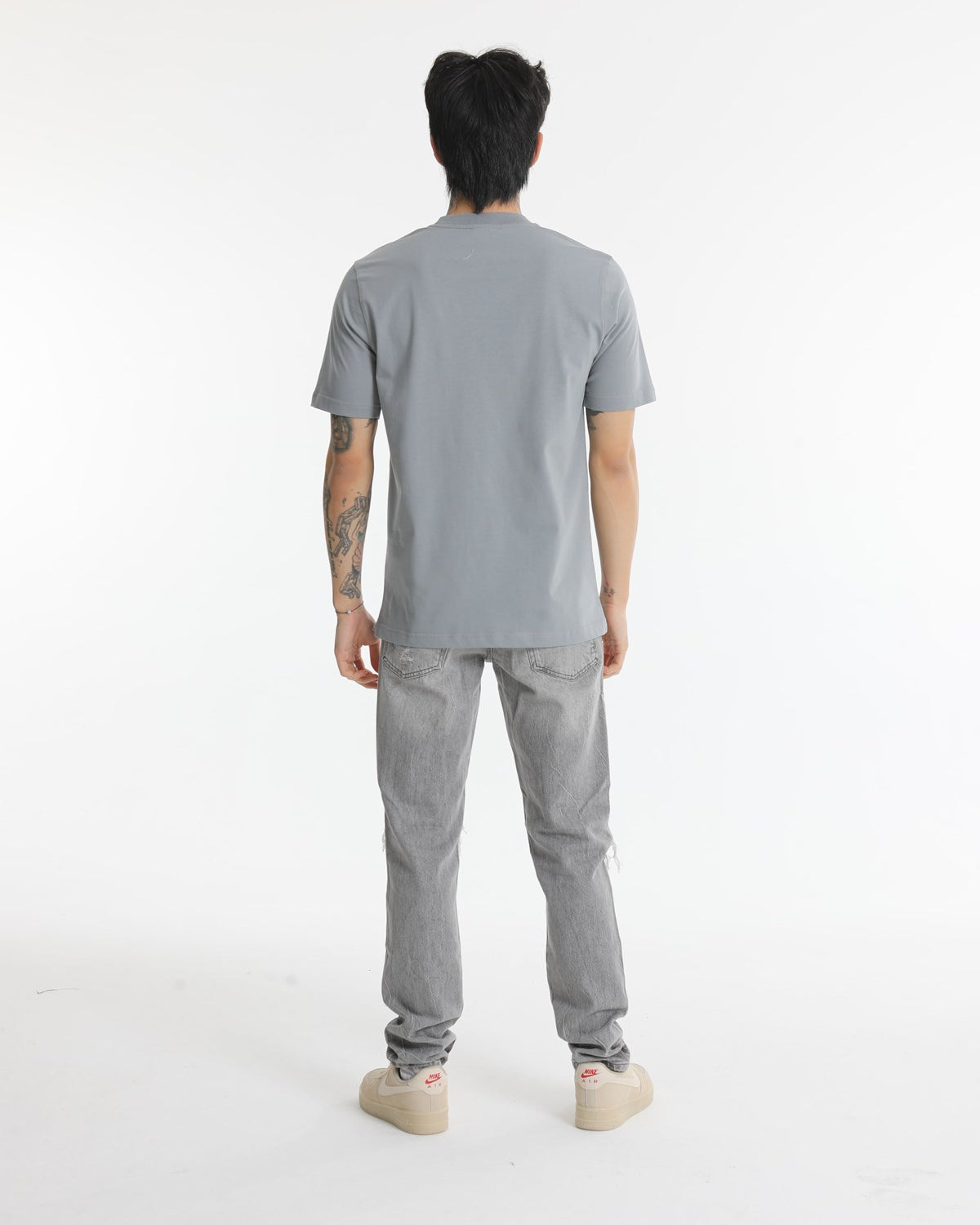 Bisiklet Yaka Erkek Kabaran Bulut Baskılı Pamuk T-shirt