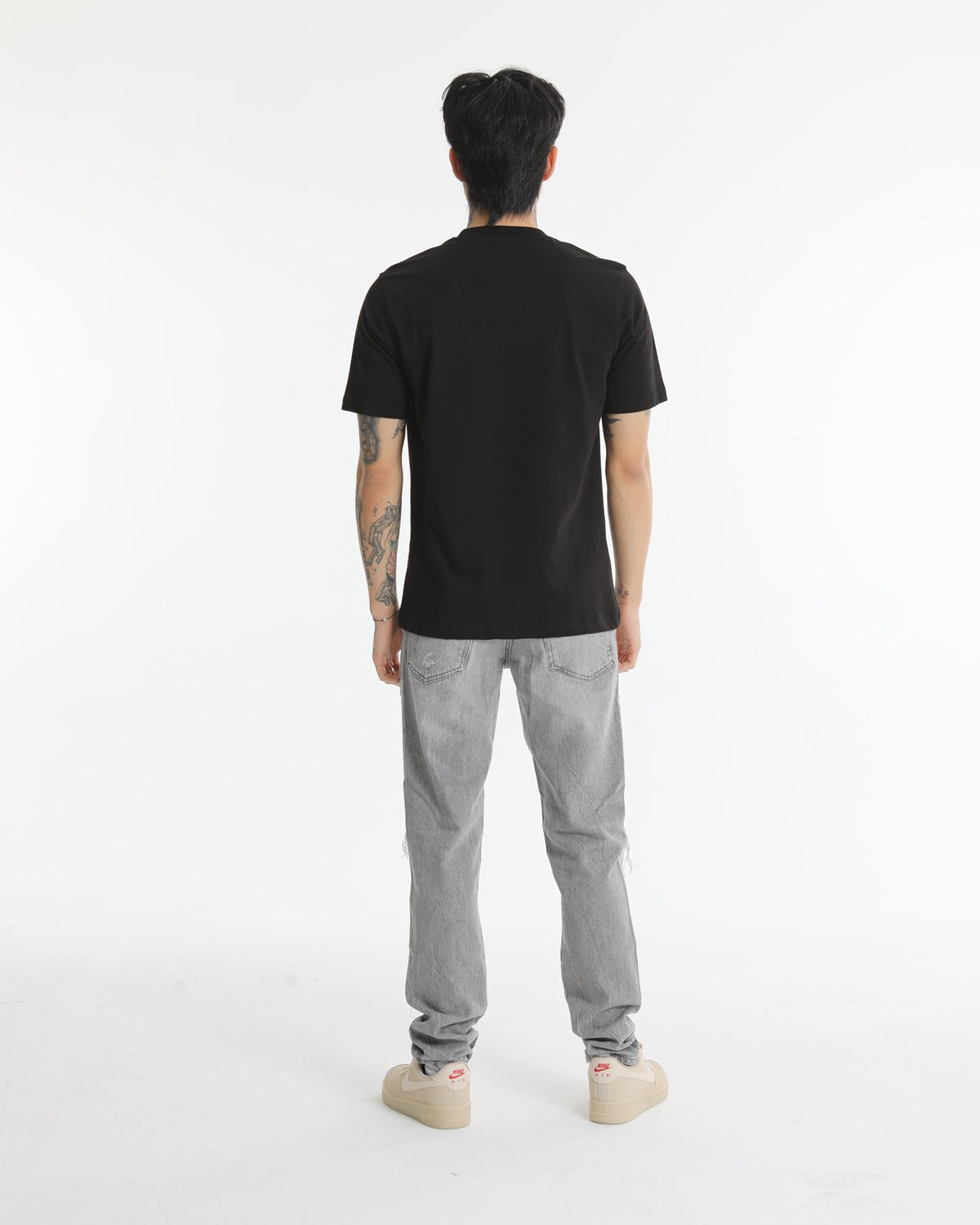 Bisiklet Yaka Erkek Kabaran Bulut Baskılı Pamuk T-shirt