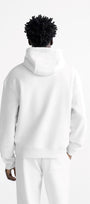 Kapüşonlu İçi Polar Beyaz Unisex Oversize Hoodie Sweatshirt