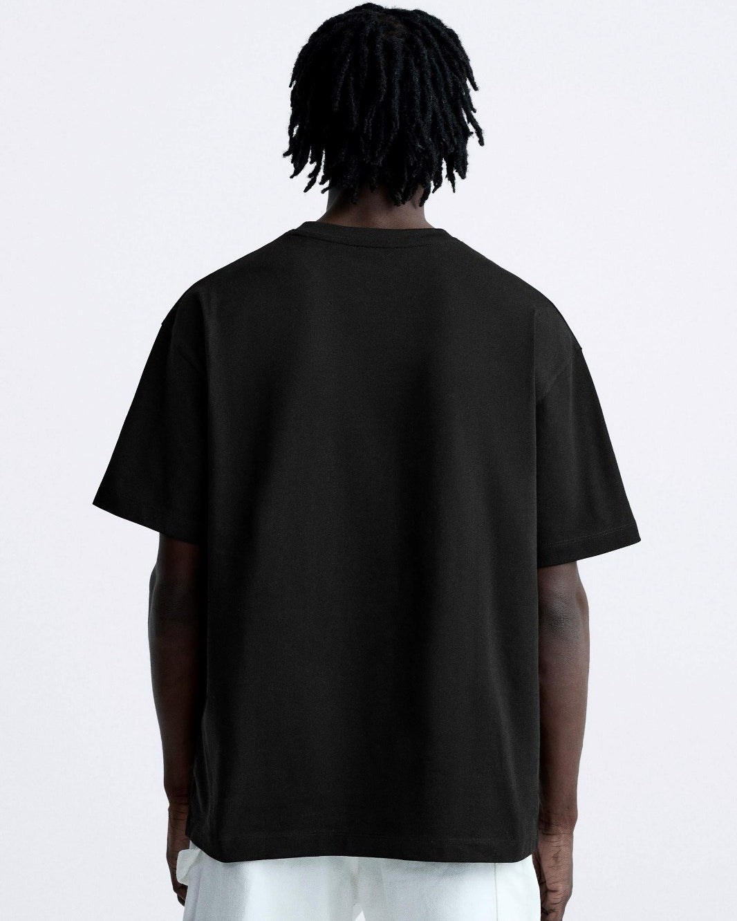 Bisiklet Yaka Eighty Five Yazılı Oversize Siyah Erkek T-shirt