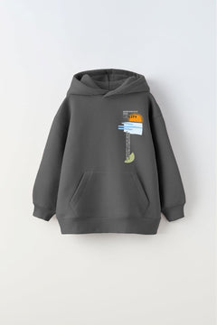 Kapüşonlu İçi Polar Shape Your Own Reality Baskılı Füme Unisex Çocuk Hoodie Sweatshirt