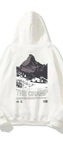 Kapüşonlu İçi Polar The Champ Dağ Baskılı Beyaz Unisex Hoodie Sweatshirt