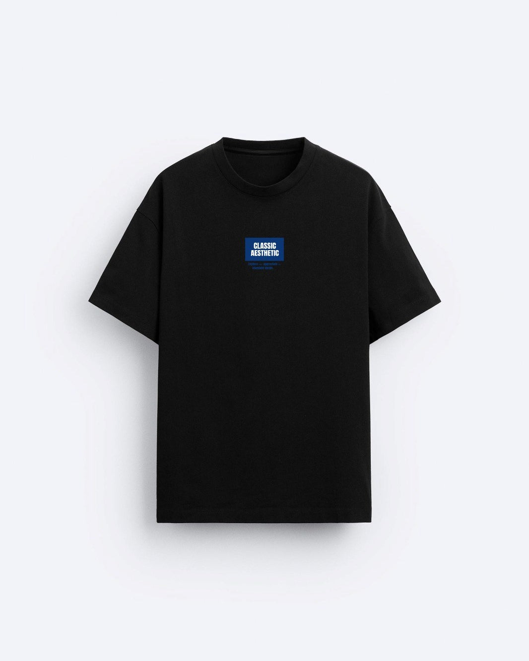 Classıc Aesthetic Yazı Baskılı Oversize Siyah Erkek T-shirt