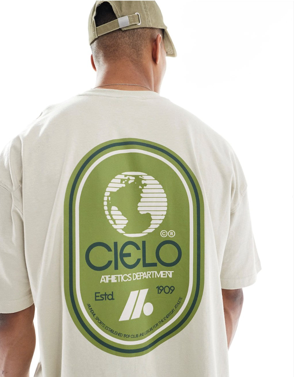 Erkek Oversize Tişört – Dünya Haritası Grafik Desenli Spor Stil