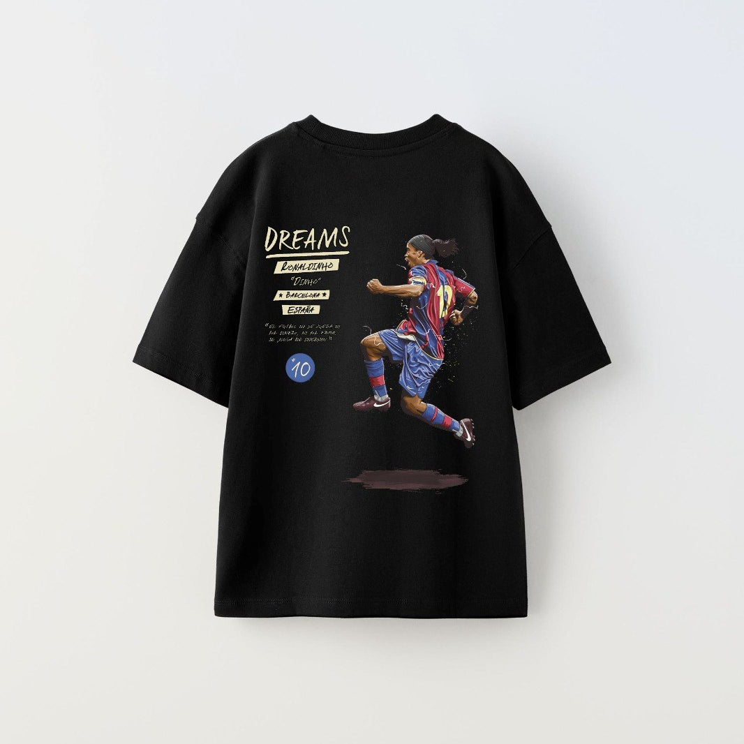 Always On Yazılı Futbol Tasarım Baskılı Siyah Çocuk T-shirt