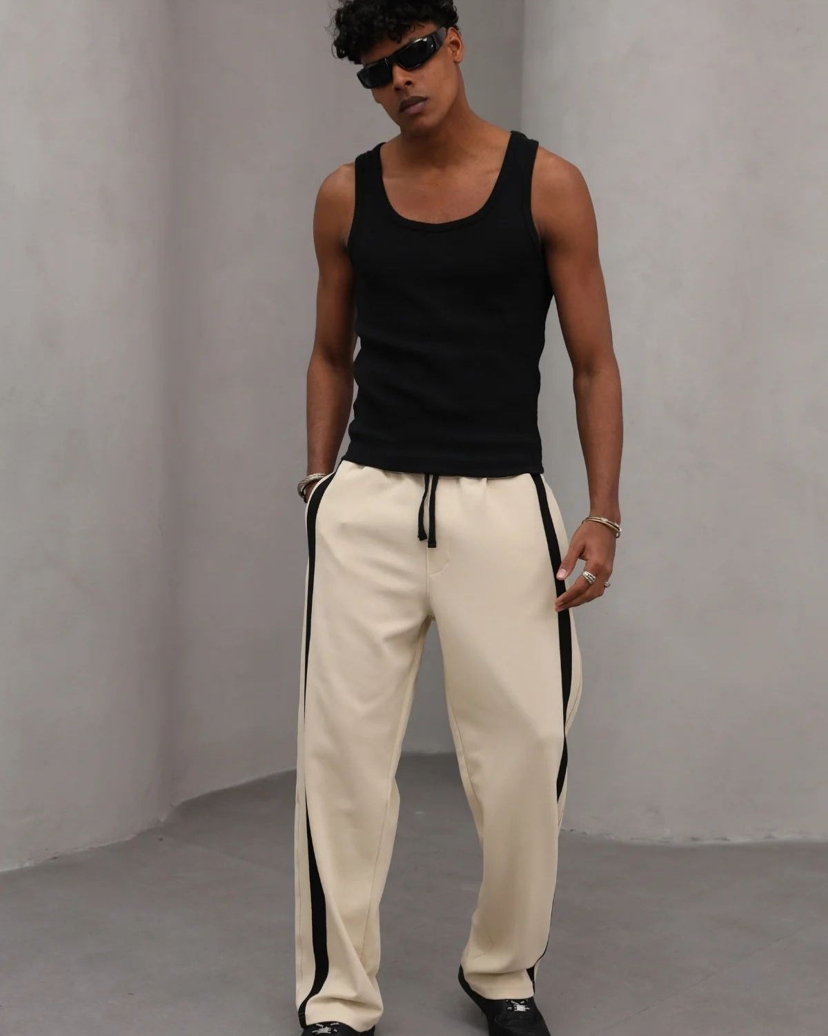 Şerit  Detaylı Oversize Erkek Eşofman Altı