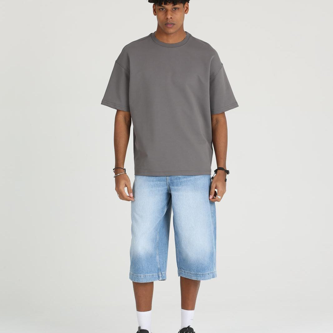 Erkek Basic ve Rahat Kesim Erkek Oversize 2 İplik Tişört