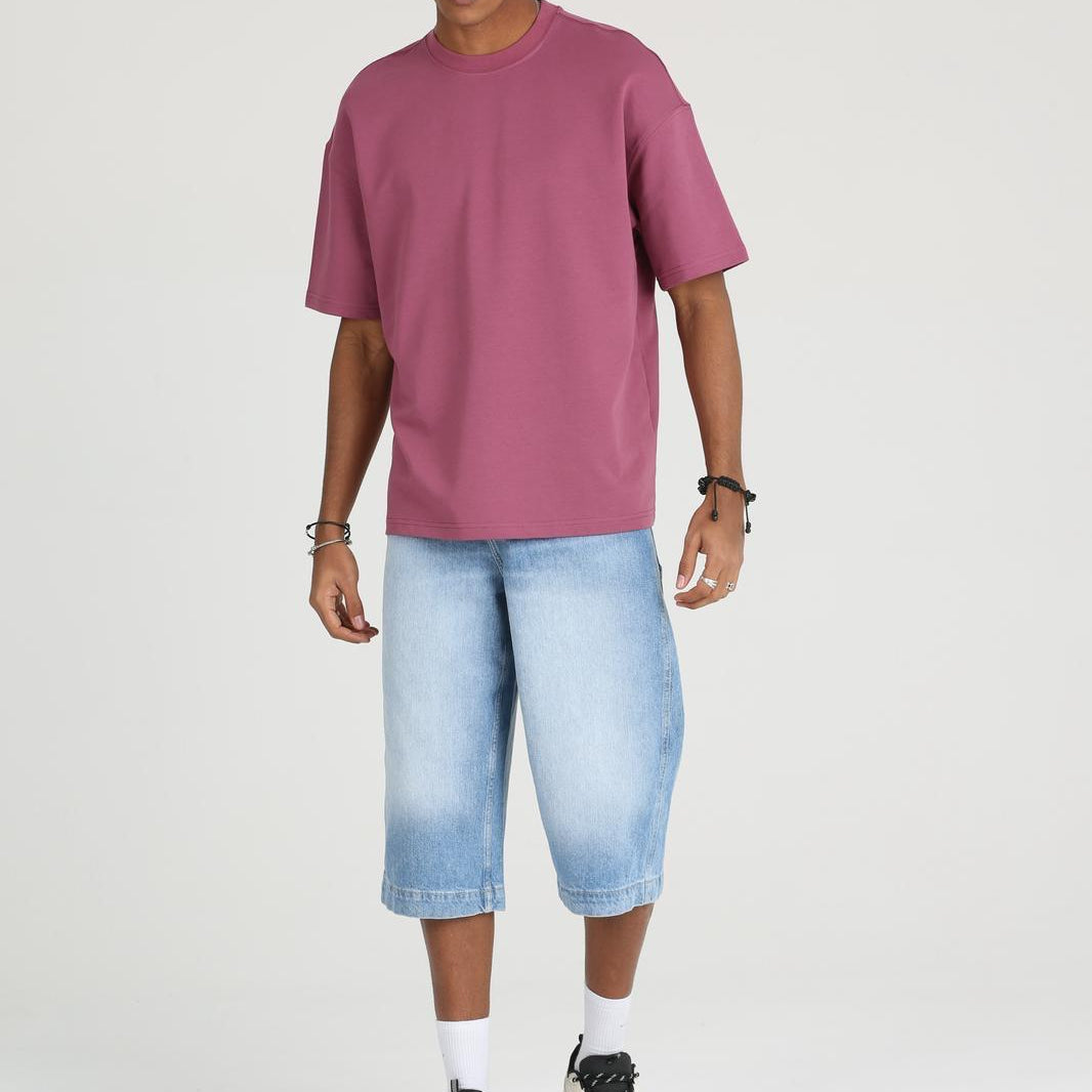 Erkek Basic ve Rahat Kesim Erkek Oversize 2 İplik Tişört