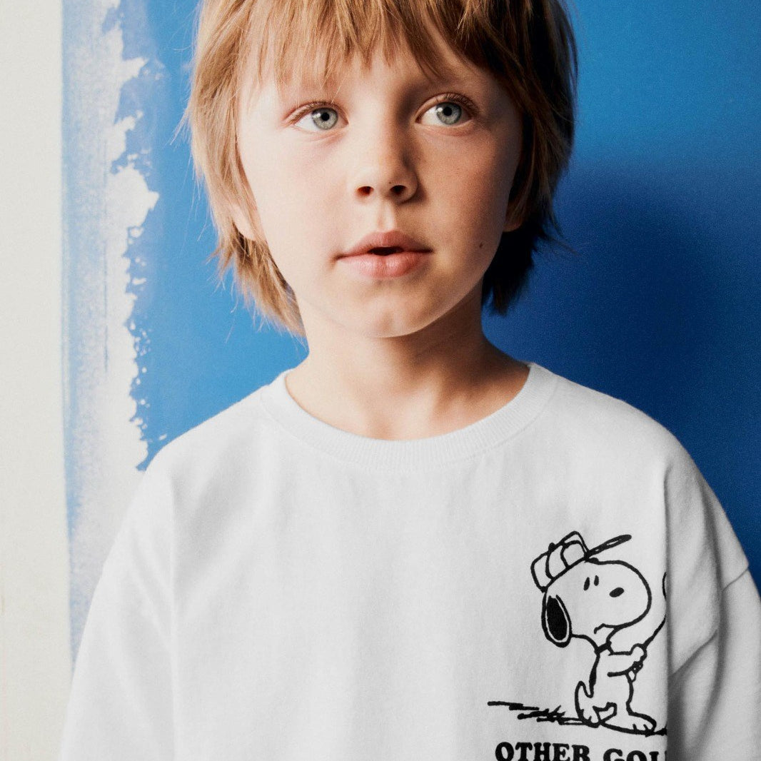 Other Golfers Are Lucky Yazılı Snoppy Tasarım Baskılı Beyaz Çocuk T-Shirt