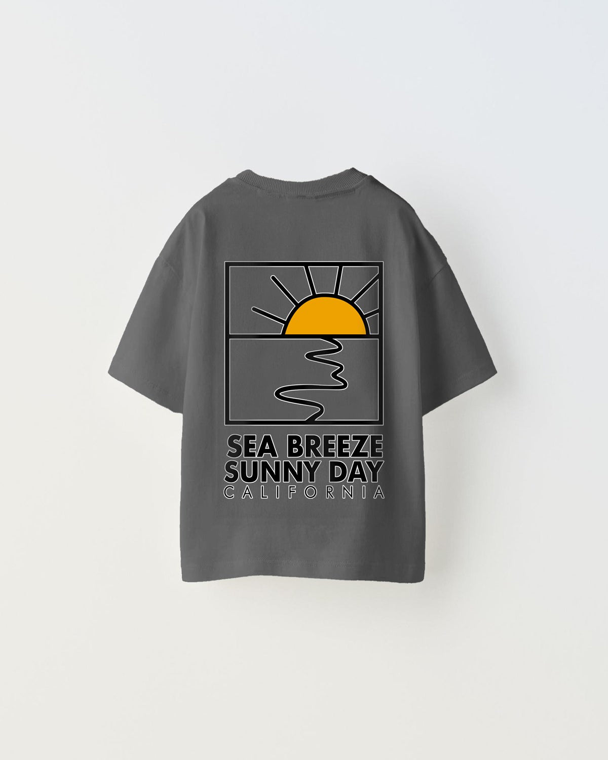 Sea Breeze Sunny Day California Yazılı Güneş Tasarım Baskılı Füme Çocuk T-Shirt