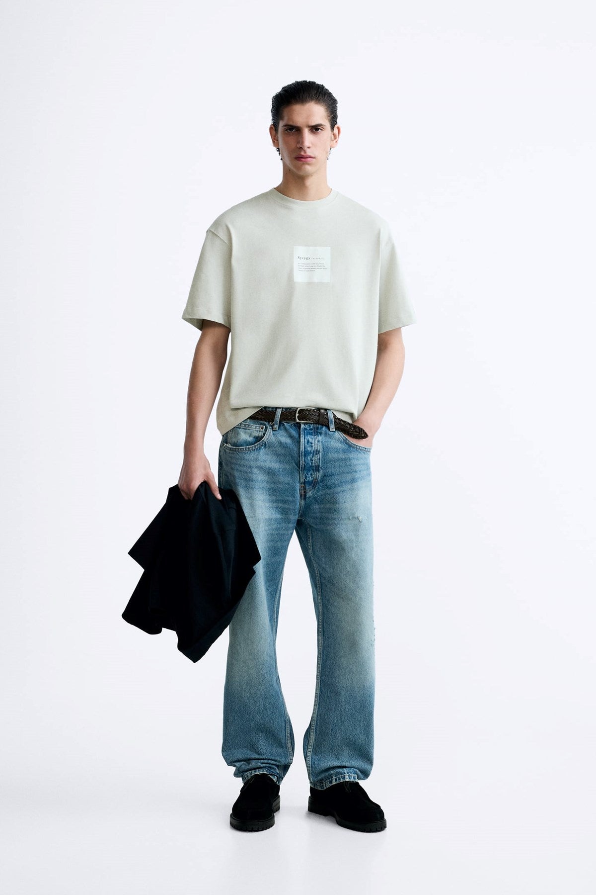 Bisiklet Yaka Syzygy Yazılı Oversize Mint Erkek T-shirt