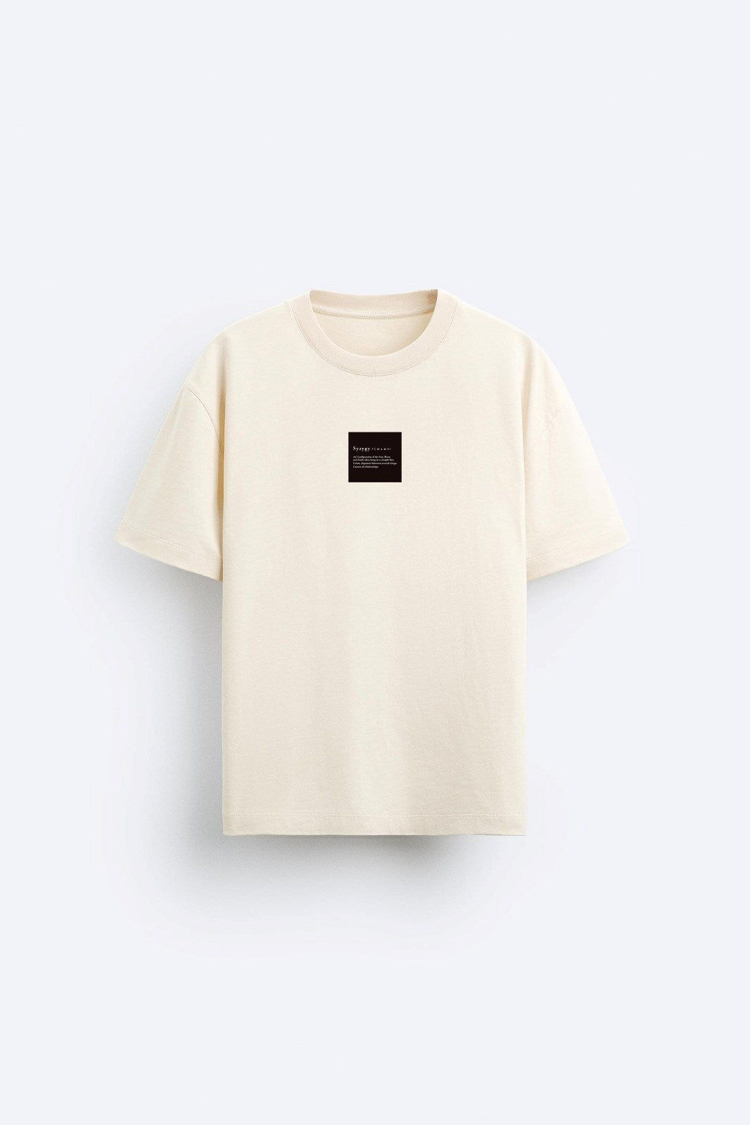 Bisiklet Yaka Syzygy Yazılı Oversize Ekru Erkek T-shirt