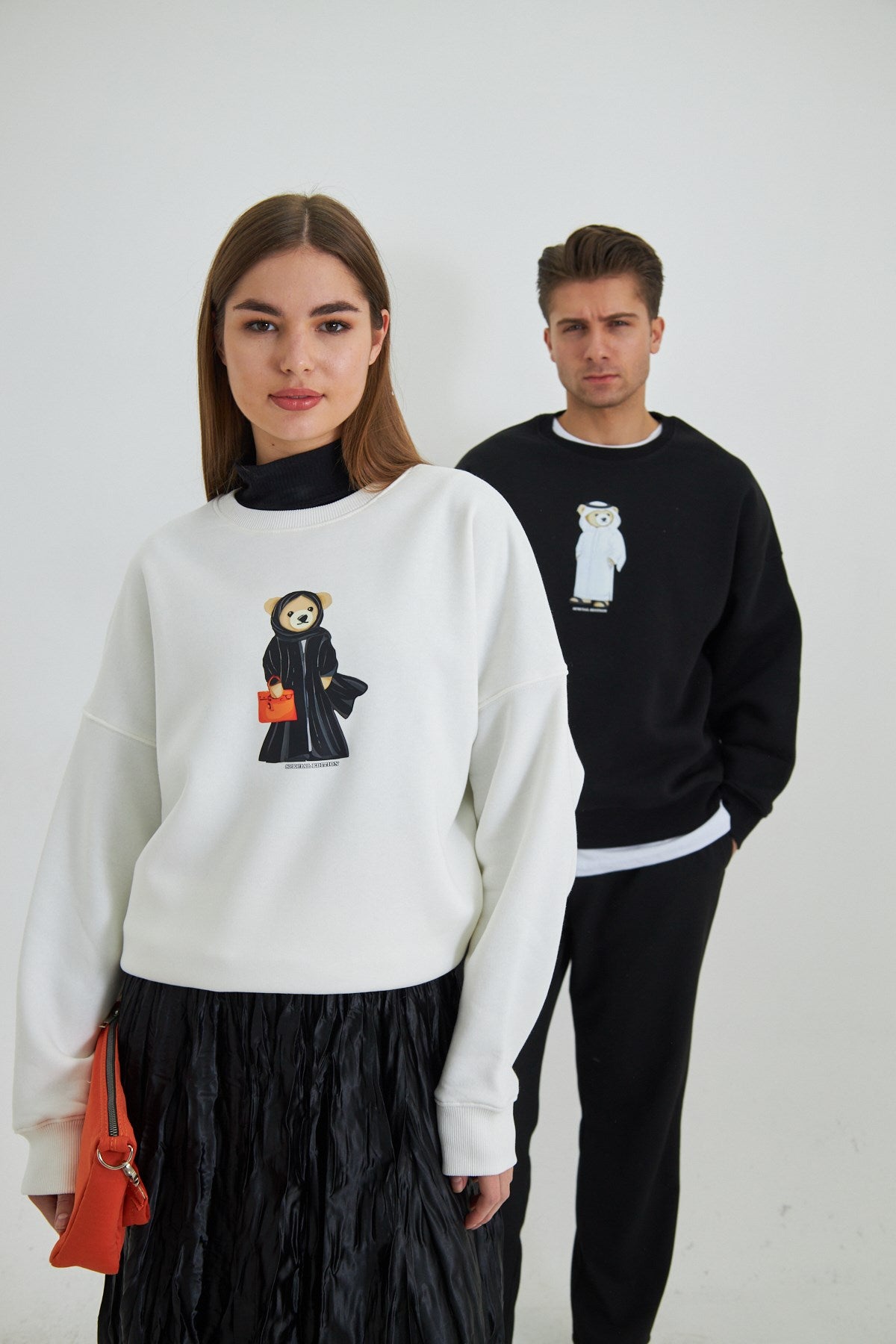 Erkek Special Edition Ayıcık Baskılı Siyah Tişört