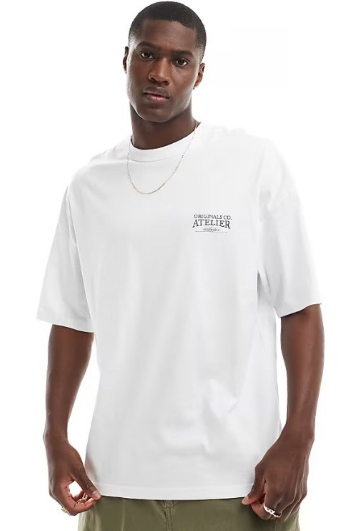 Büyük Beden Erkek Tişört %100 Pamuk Beyaz Oversize Yazlık