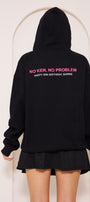 Kapüşonlu İçi Polar Barbie Baskılı Siyah Unisex Hoodie Sweatshirt