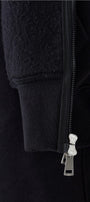 Kadın Oversize Zip Hoodie Siyah – Fermuarlı, Kapüşonlu, Kangru Cep,  3 İplik Şardonlu Polar