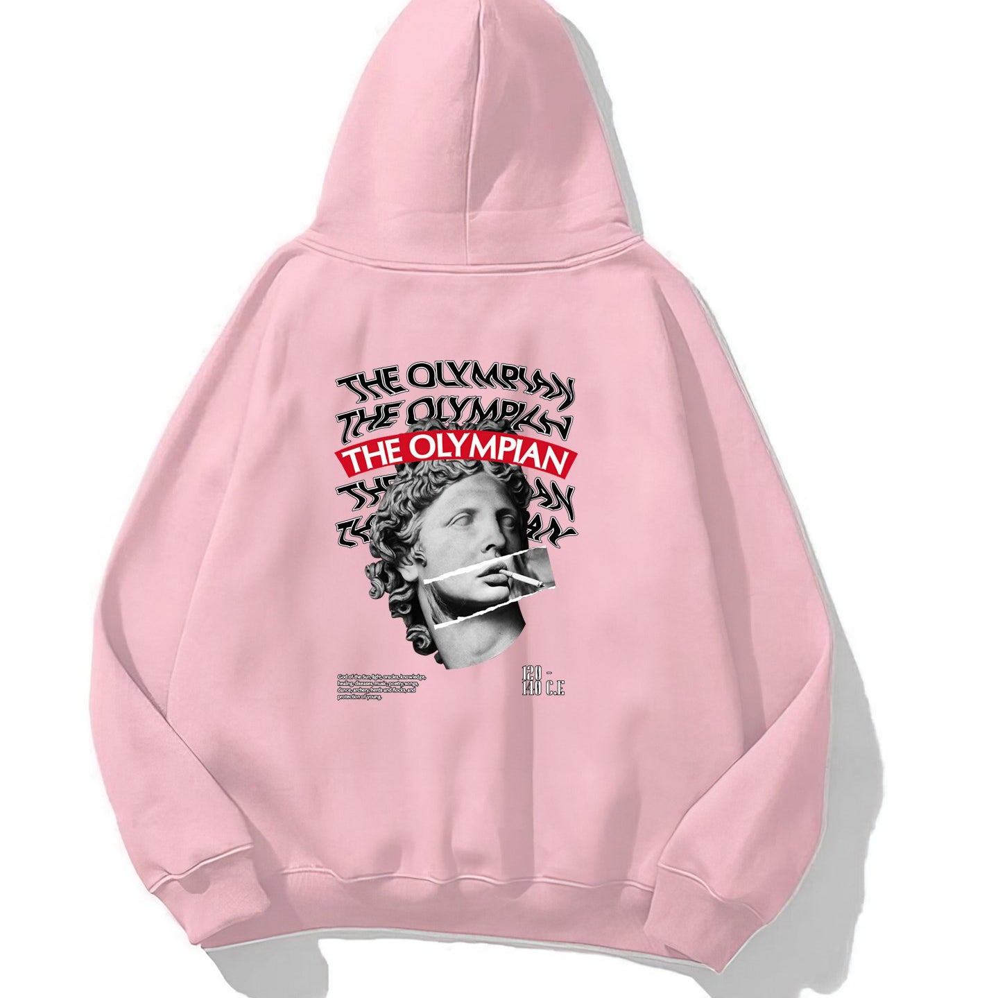 Kapüşonlu İçi Polar The Olympıan Baskılı Pembe Unisex Hoodie Sweatshirt