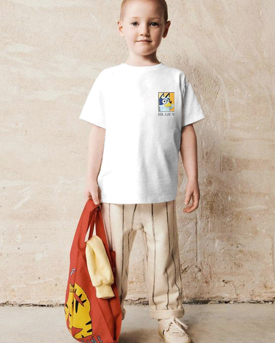 Bluey Yazılı Bluey Bingo Baskılı Beyaz Erkek Çocuk T-shirt