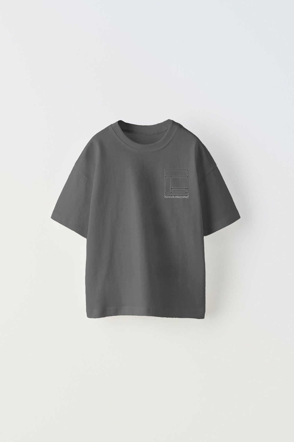 Updated Simplicity Yazılı Desen Tasarım Baskılı Füme Çocuk T-Shirt