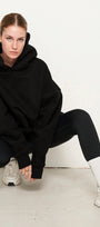 3'lü Paket Kapüşonlu İçi Polar Oversize Hoodie Sweatshirt/ Siyah-Beyaz-Pembe