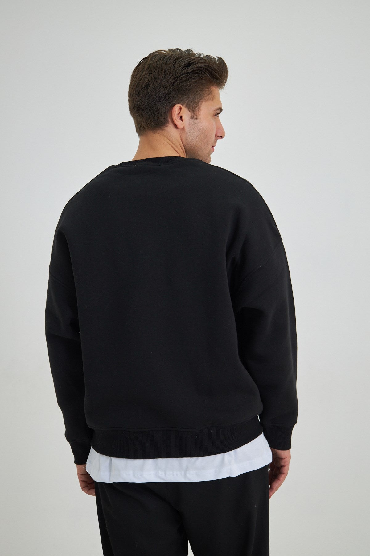 Erkek Special Edition Ayıcık Baskılı Siyah Tişört