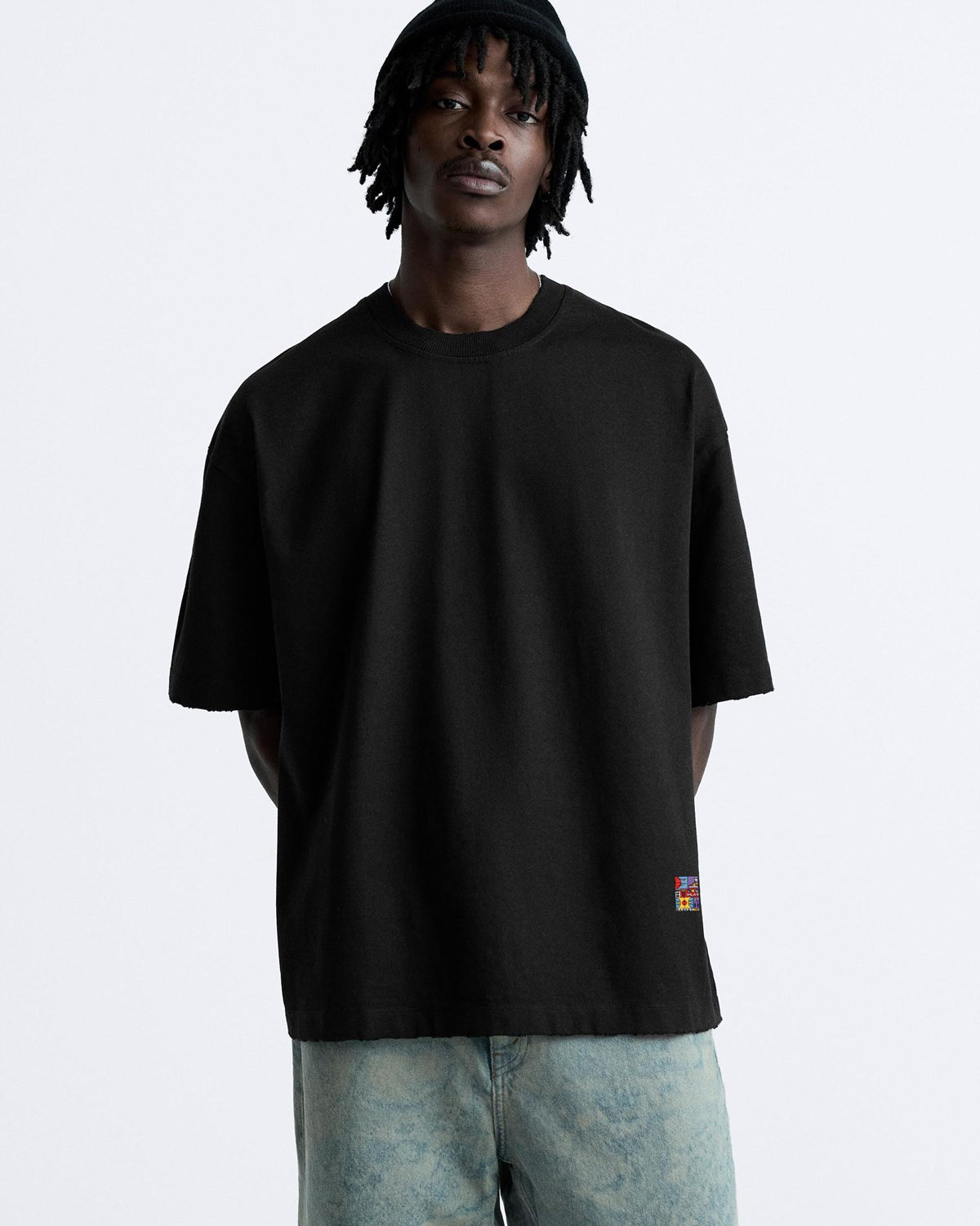 We Love Play Basket Yazılı  Basket Tasarım Baskılı Oversize Siyah Erkek T-shirt