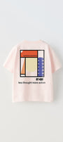 Updated Simplicity Yazılı Desen Tasarım Baskılı Pembe Çocuk T-Shirt