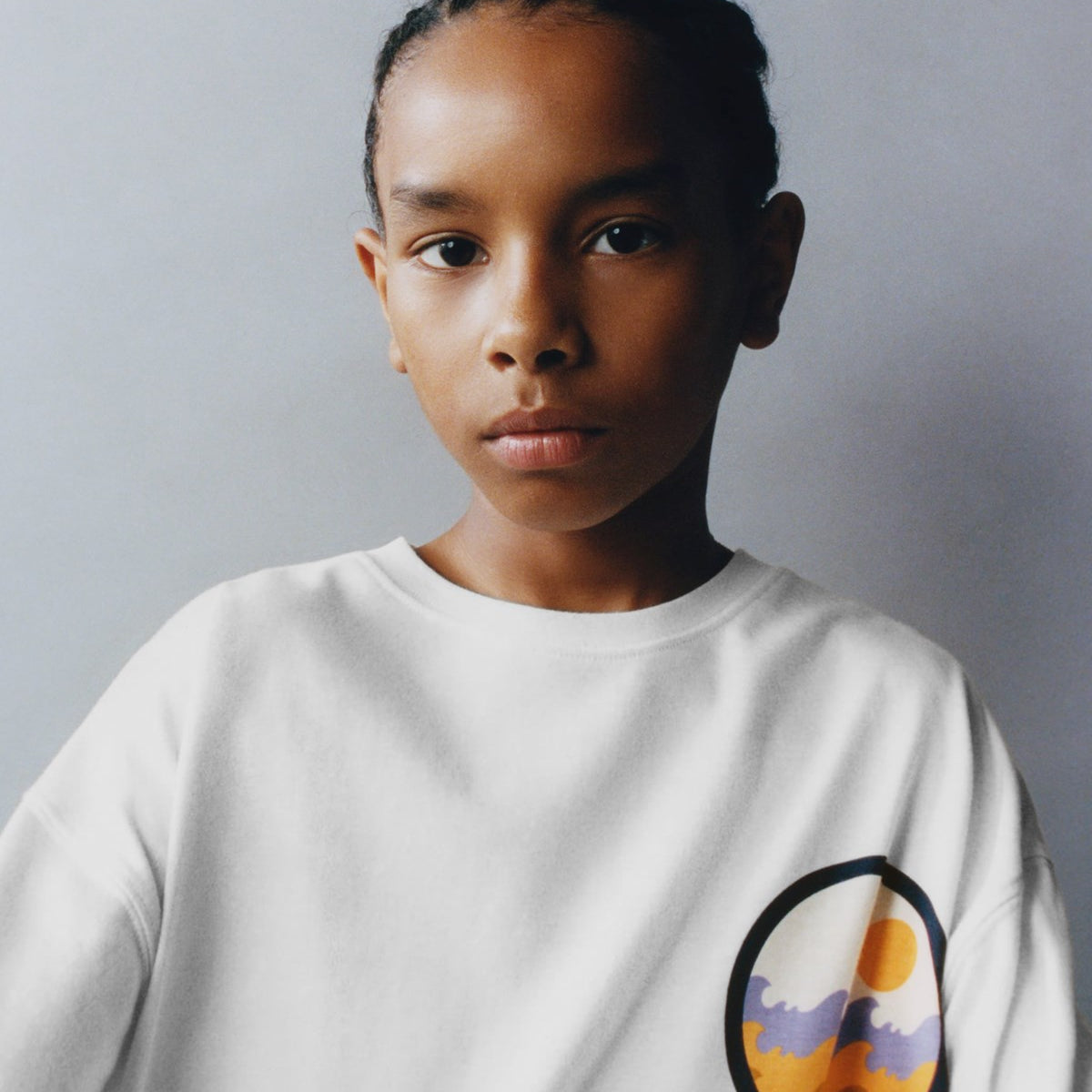 Rise Enjoy yazılı Gün Batımı Tasarım Baskılı Beyaz Çocuk T-Shirt