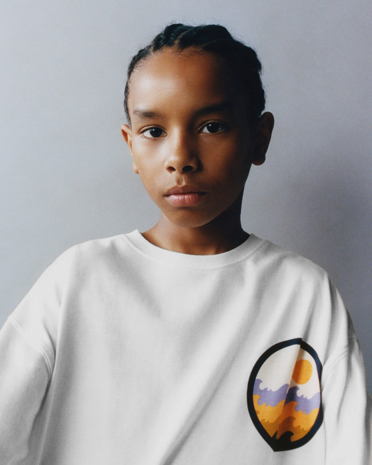 Rise Enjoy yazılı Gün Batımı Tasarım Baskılı Beyaz Çocuk T-Shirt