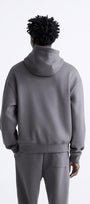 Kapüşonlu İçi Polar Shark Baskılı Füme Oversize Hoodie Sweatshirt