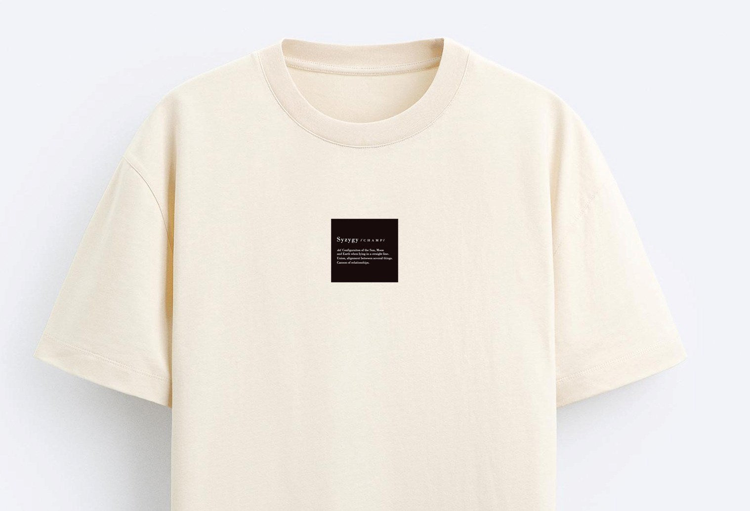 Bisiklet Yaka Syzygy Yazılı Oversize Ekru Erkek T-shirt