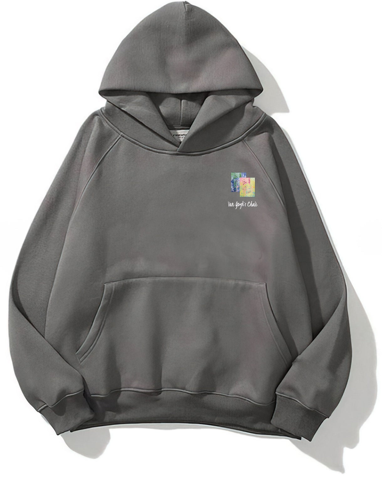 Kapüşonlu İçi Polar Van Gogh's Chair Baskılı Füme Unisex Hoodie Sweatshirt
