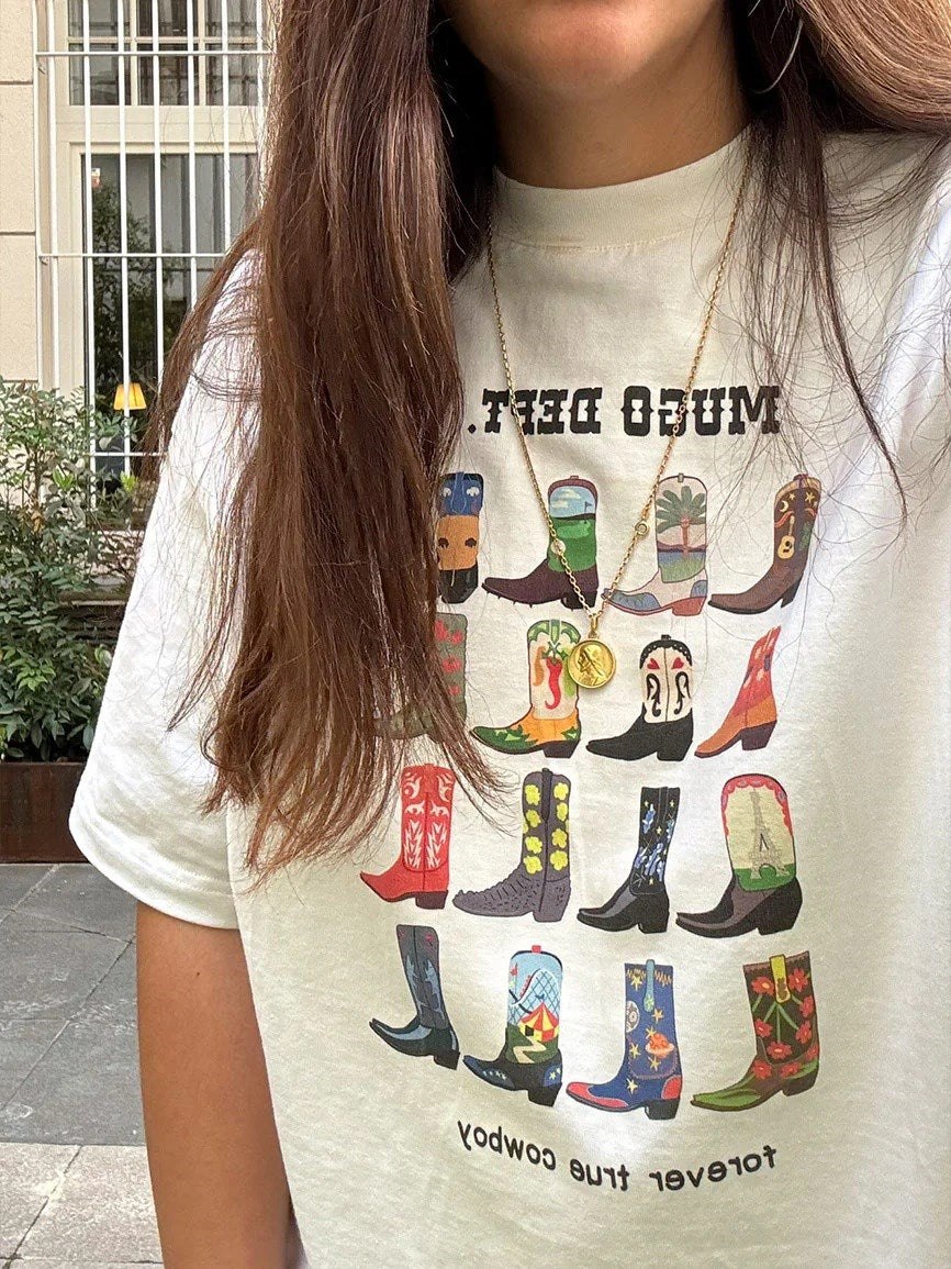 Kadın Western Ruhunu Taşıyan Forever Cowboy Tişört