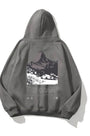Kapüşonlu İçi Polar The Champ Dağ Baskılı Füme Unisex Hoodie Sweatshirt