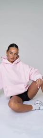 3'lü Paket Kapüşonlu İçi Polar Oversize Hoodie Sweatshirt/ Siyah-Beyaz-Pembe