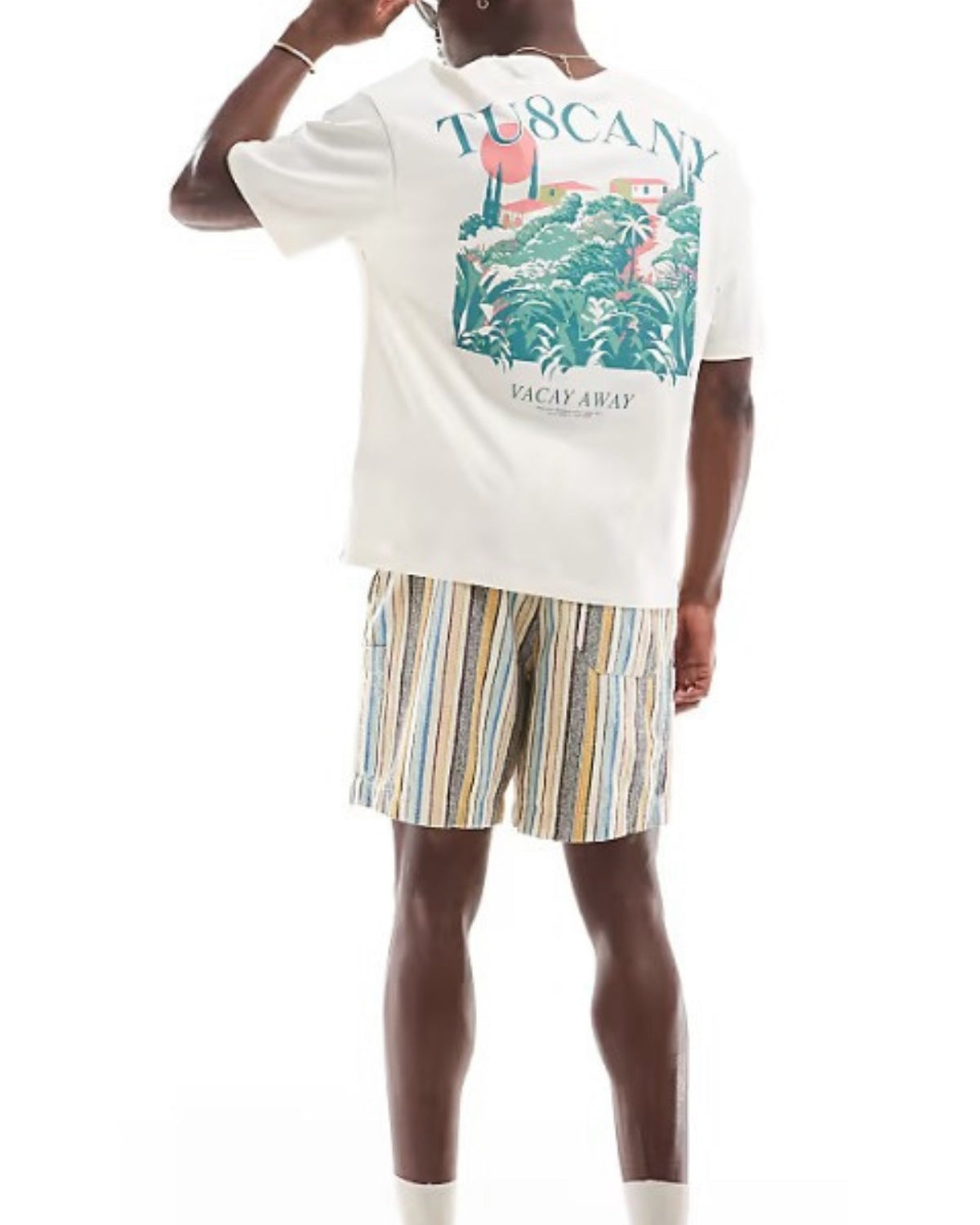 Büyük Beden %100 Pamuk Oversize Erkek Tişört  Tuscany Baskılı Yazlık Model