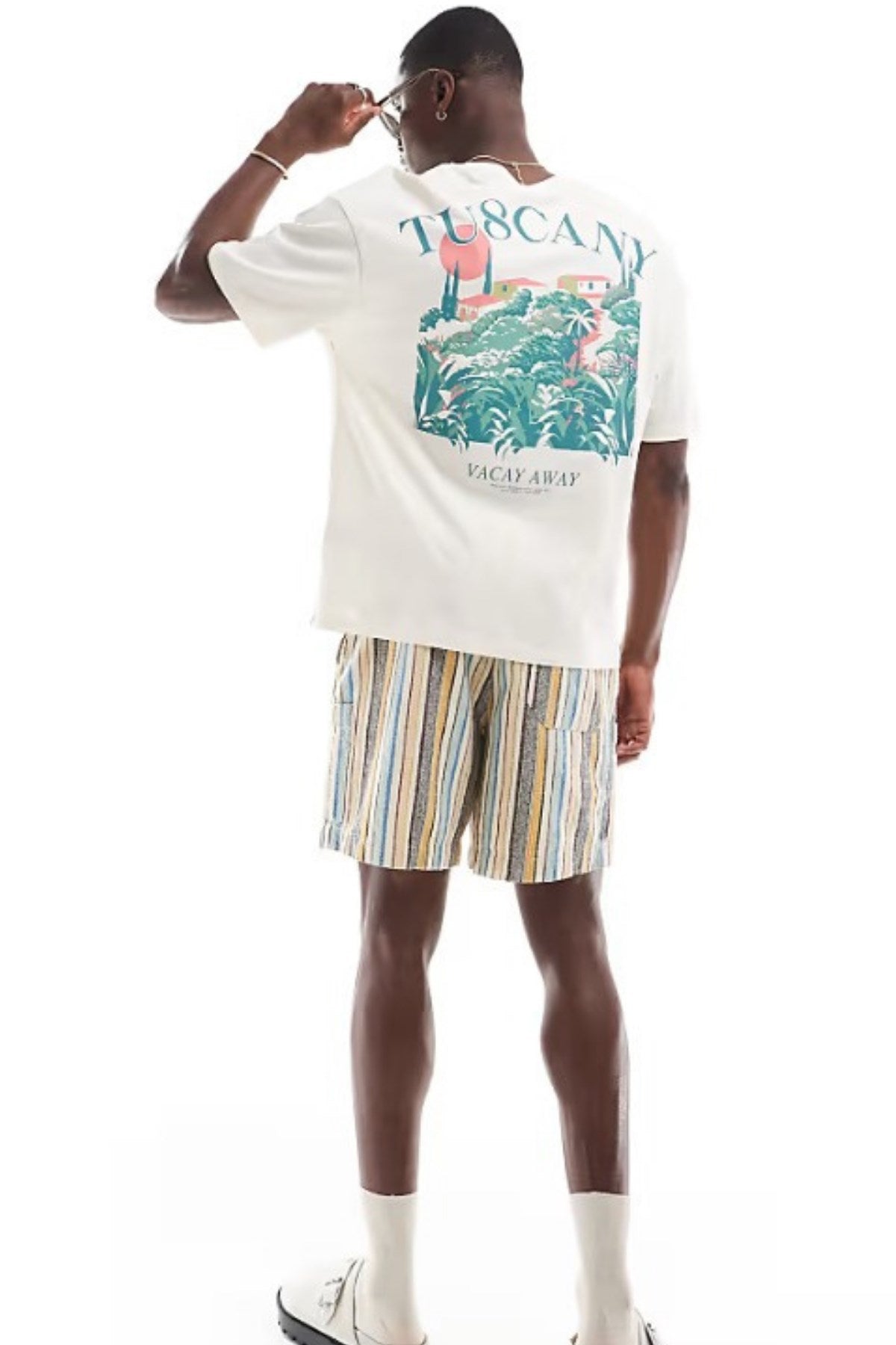 Büyük Beden %100 Pamuk Oversize Erkek Tişört  Tuscany Baskılı Yazlık Model