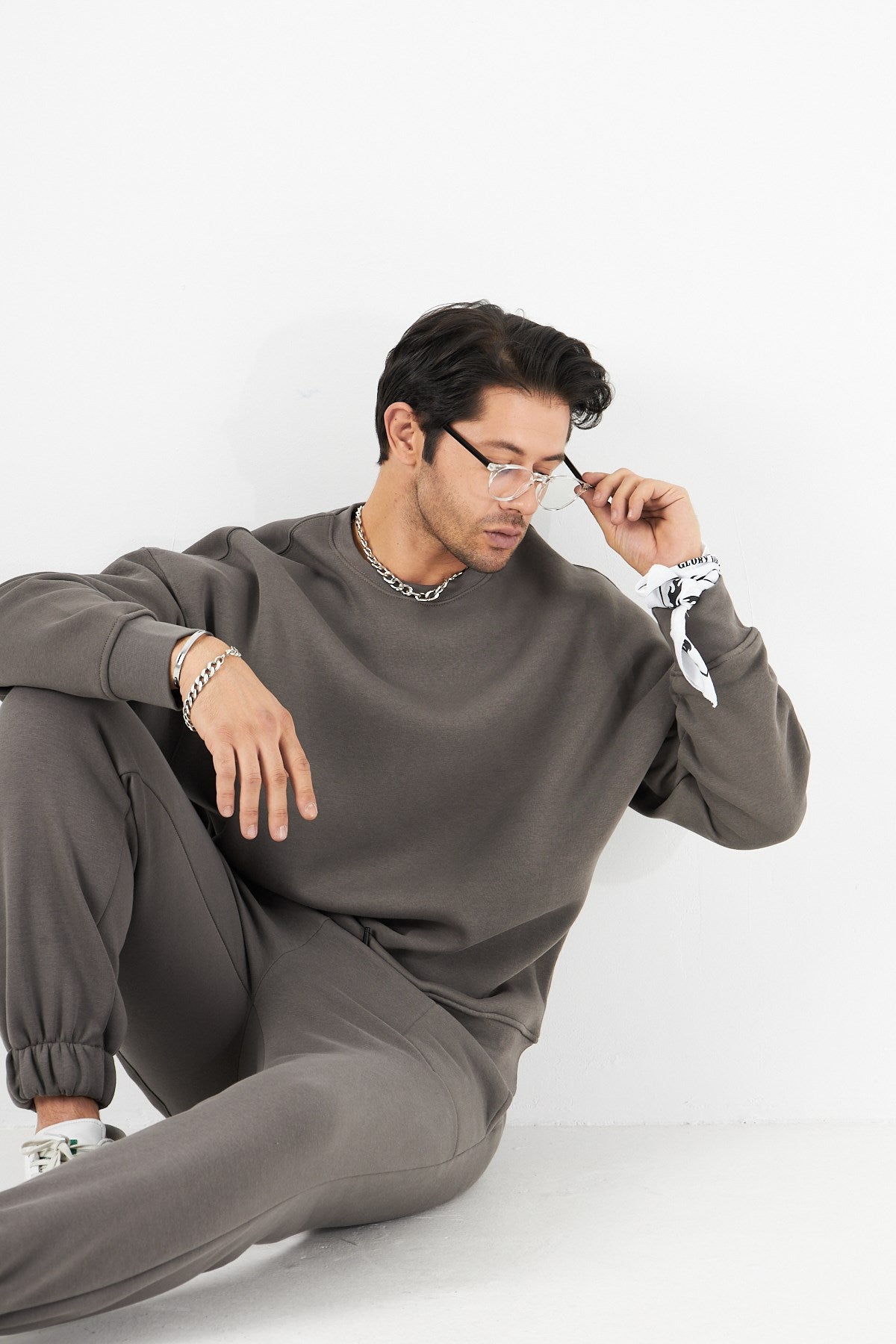 Bisiklet Yaka Basic 3 iplik Şardonlu Oversize Sweatshirt