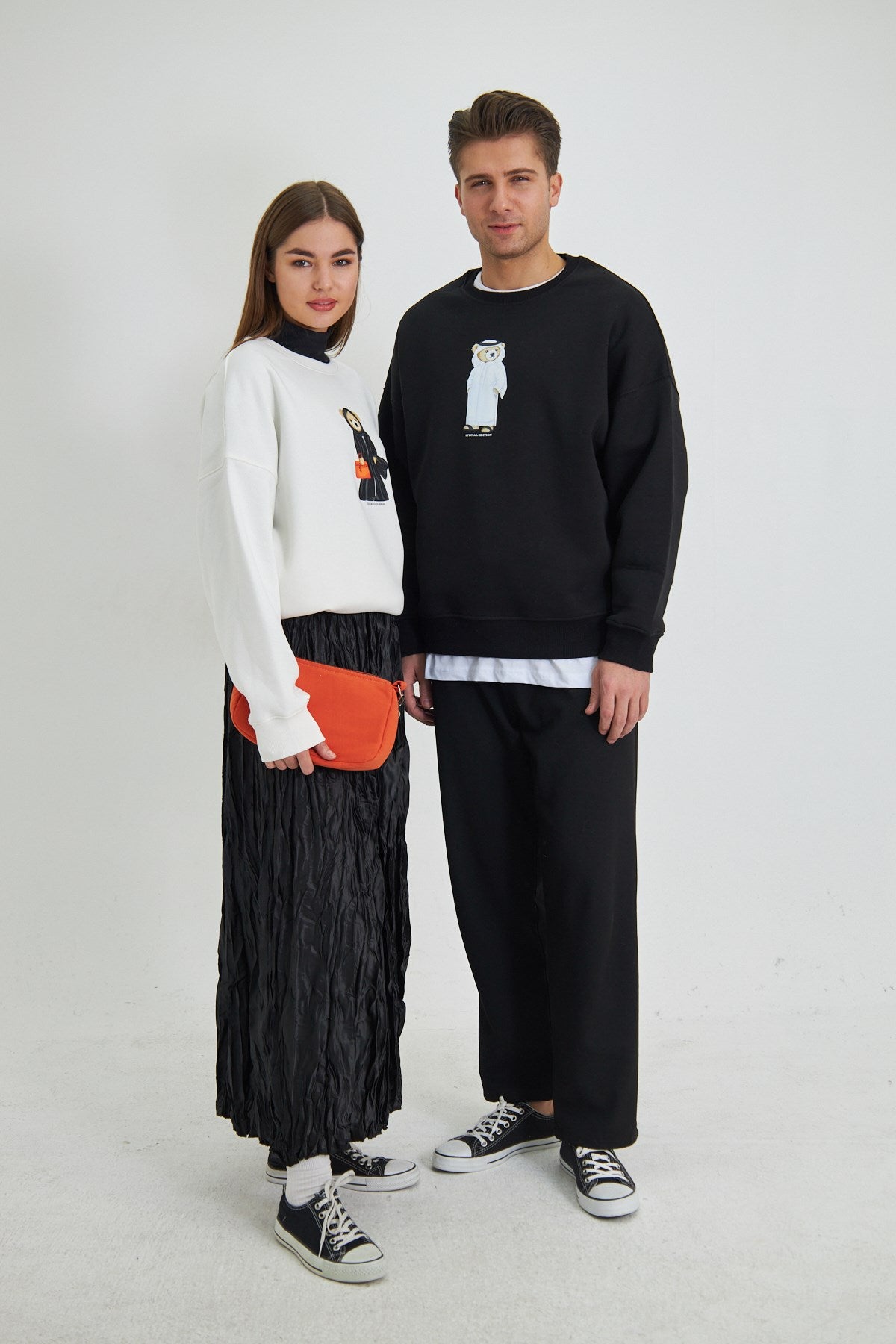 Erkek Special Edition Ayıcık Baskılı Siyah Tişört