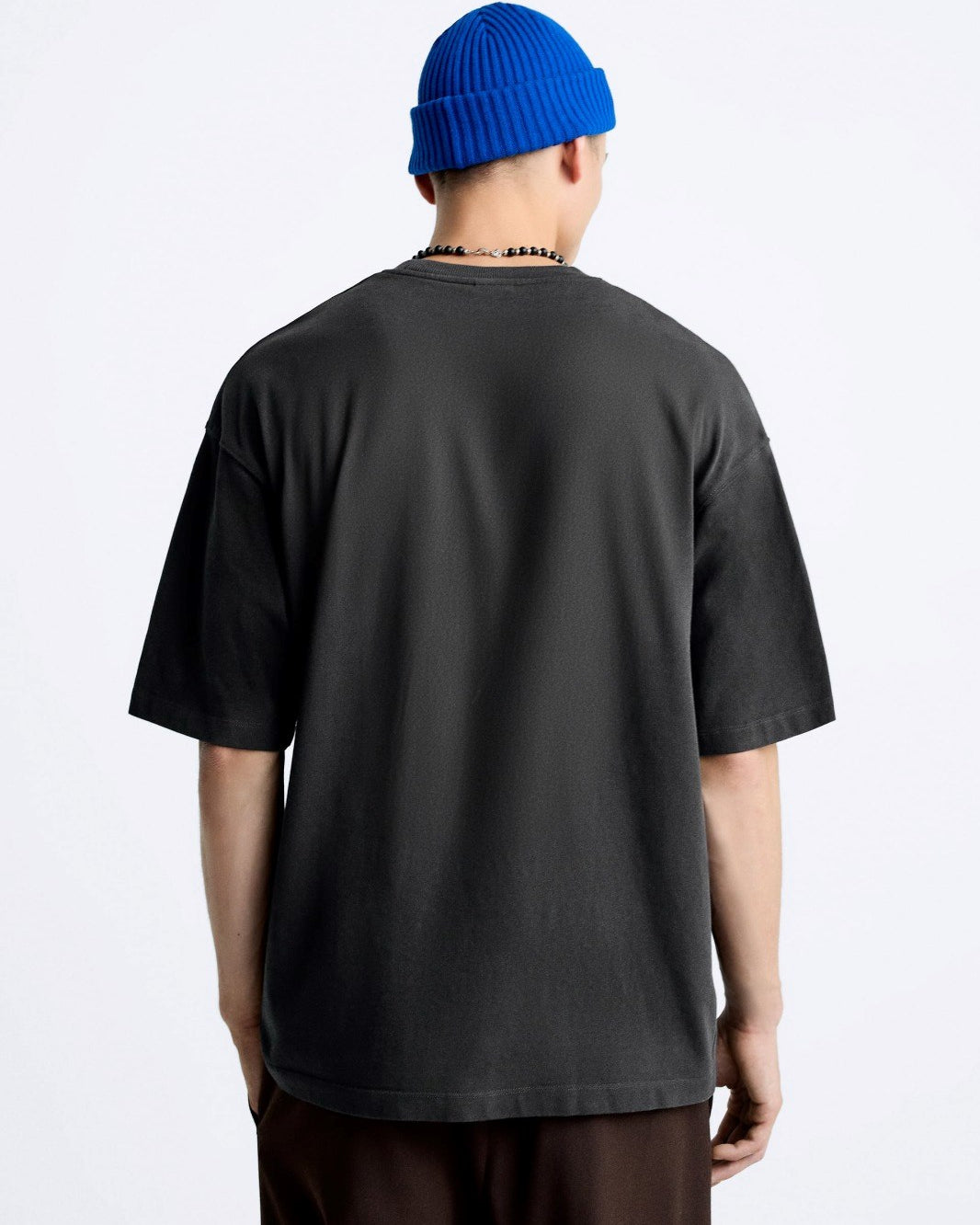 Art Work Baskılı Oversize Siyah Erkek T-shirt