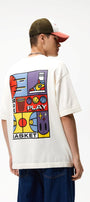 We Love Play Basket Yazılı  Basket Tasarım Baskılı Oversize Beyaz Erkek T-shirt