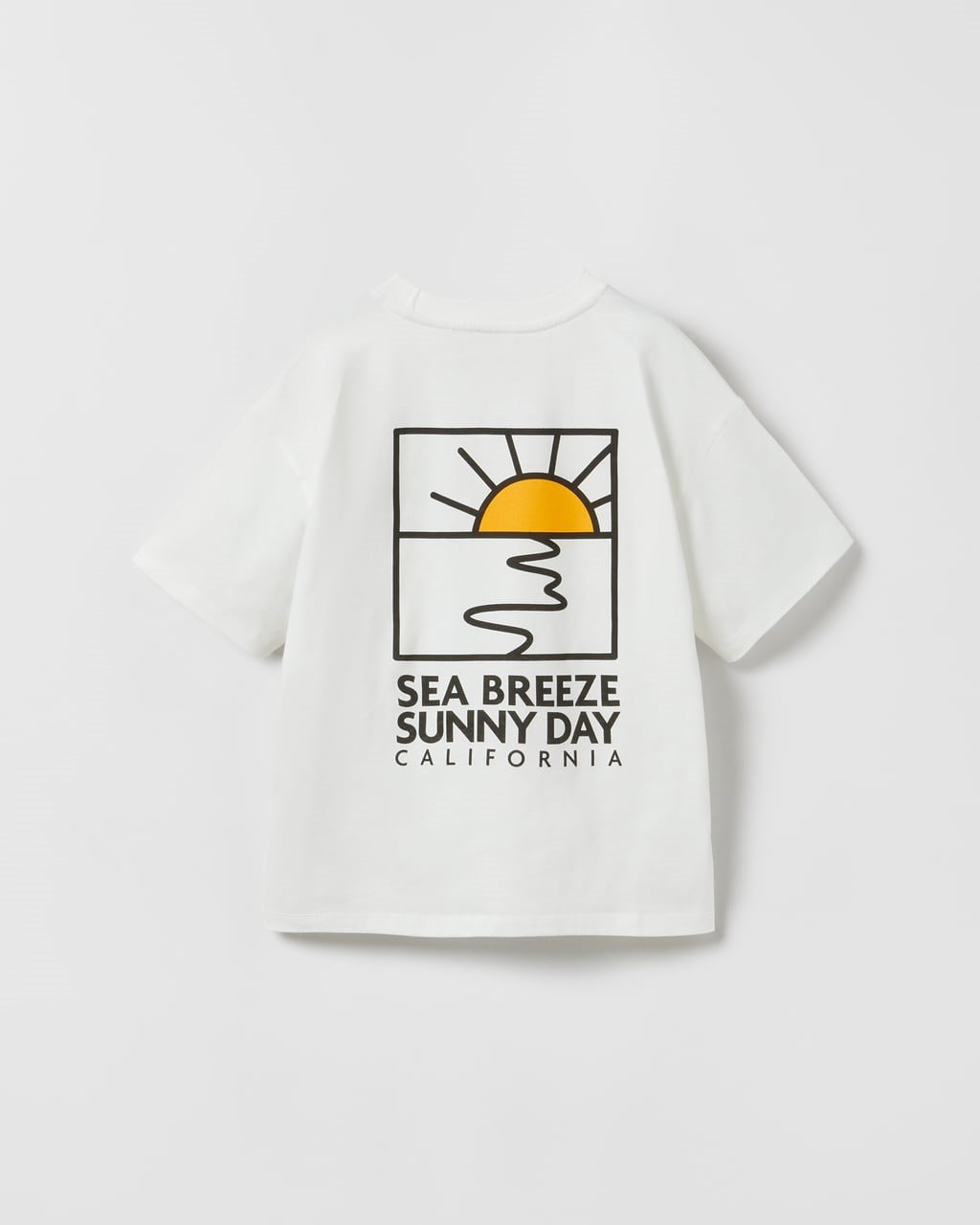  Sea Breeze Sunny Day California Yazılı Güneş Tasarım Baskılı Beyaz Çocuk T-Shirt