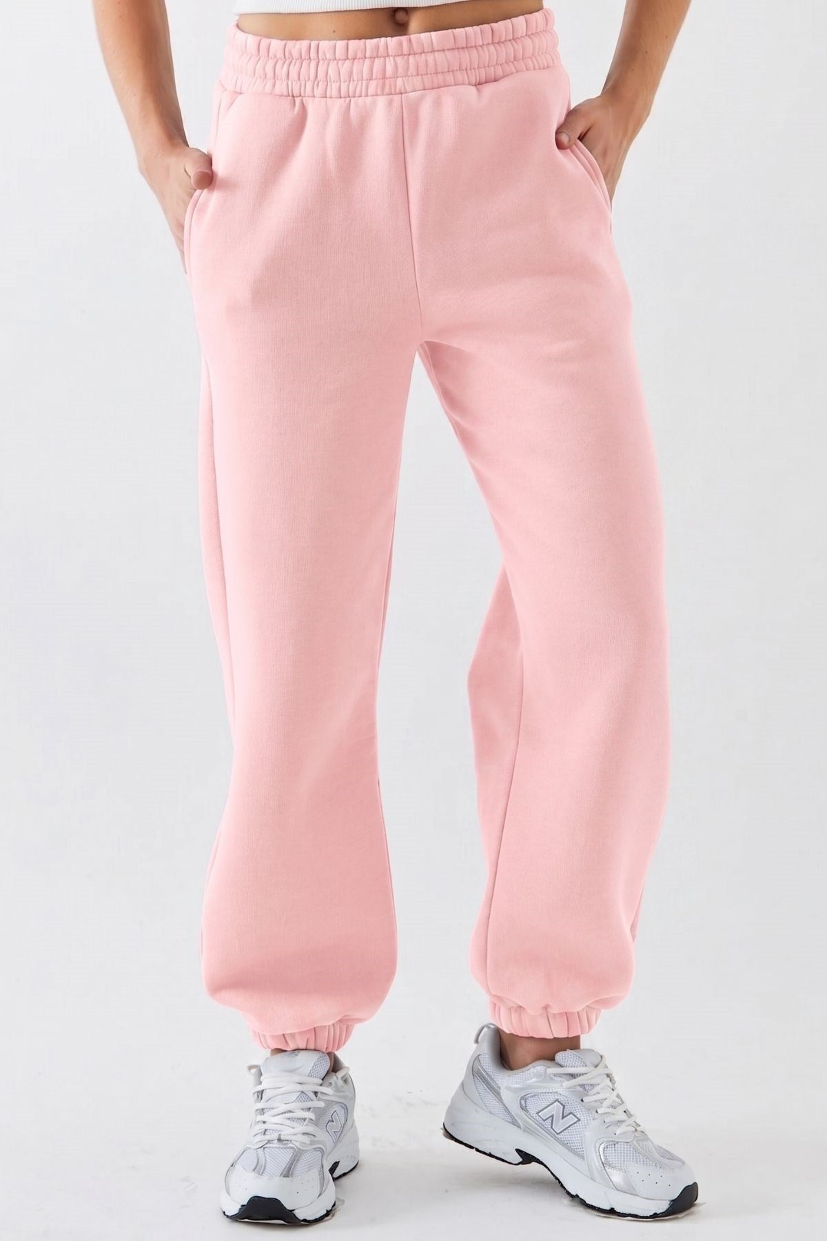 Unisex Oversize Eşofman Takımı Champ & Leisure Baskılı A Pembe–Kapüşonlu Üst, Lastikli Alt
