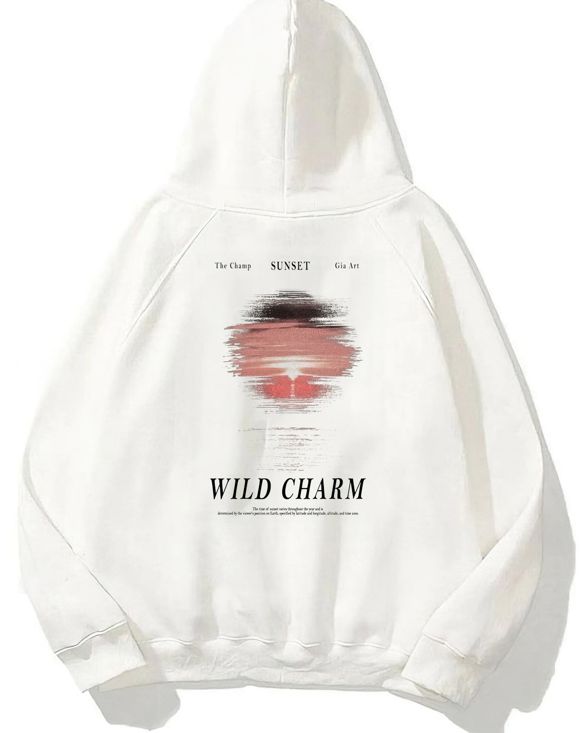 Kapüşonlu İçi Polar Wıld Charm Baskılı Beyaz Unisex Hoodie Sweatshirt