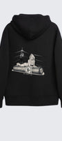 Erkek Oversize Sweatshirt Hoodie Ring Spirit Black Siyah – Kapüşonlu, 3 İplik Polar, Kanguru Cepli