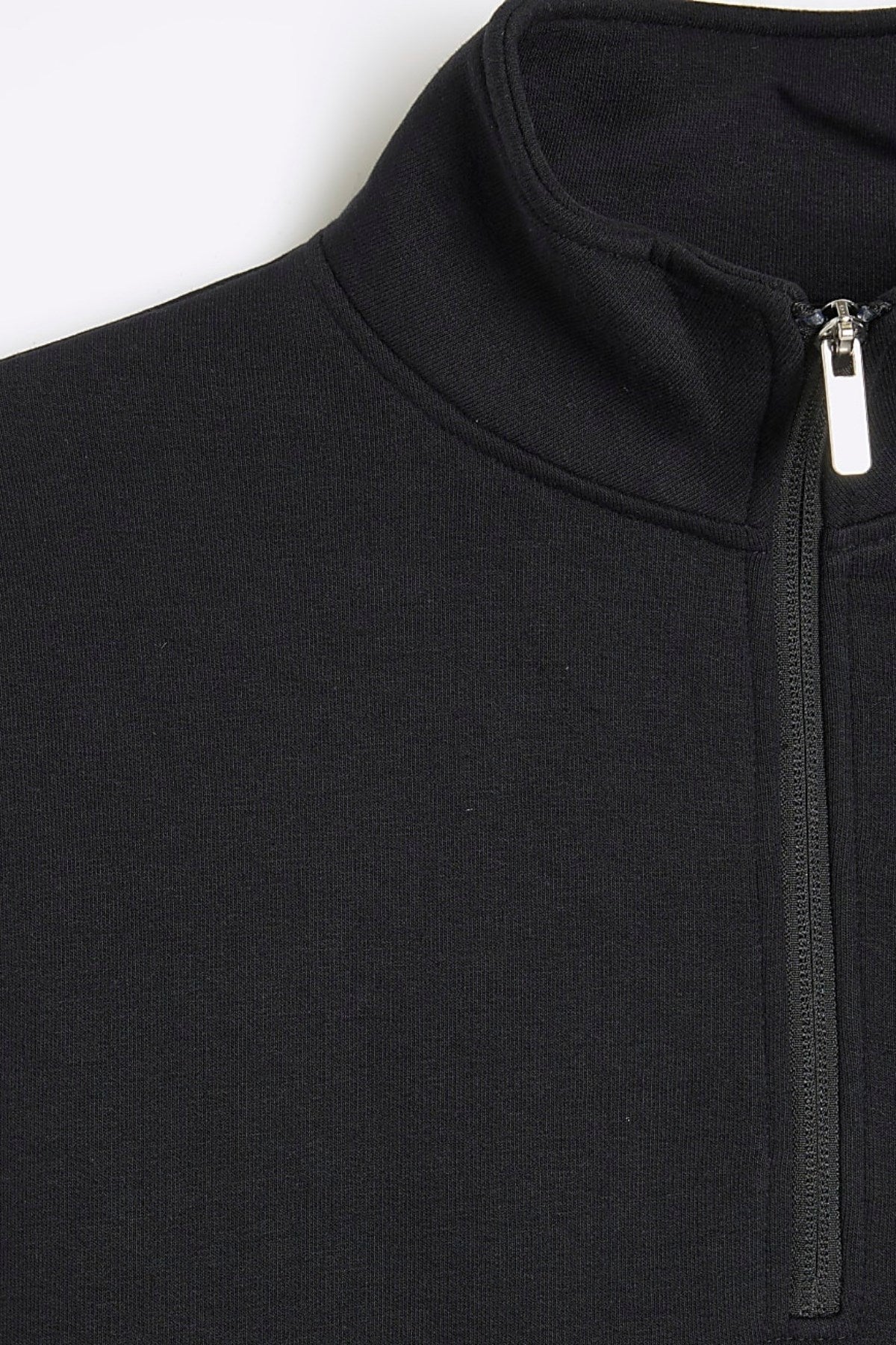 Erkek Lacivert Yarım Fermuarlı Sweatshirt 3 İplik Şardonlu Oversize Kesim