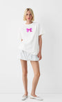 Fiyonk Tasarım Baskılı Beyaz Kadın T-shirt