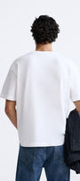 Bisiklet Yaka Syzygy Yazılı Oversize Beyaz Erkek T-shirt